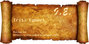 Iritz Egbert névjegykártya